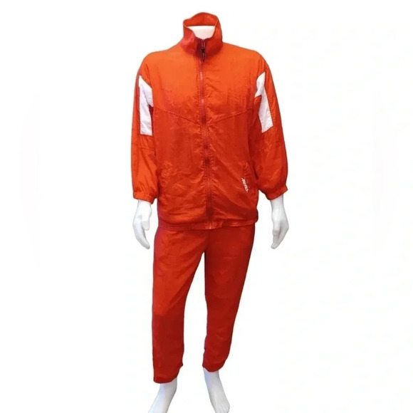 Brooks Vintage Y2K 2 Piece Red White Lined Running Suit Size Medium Unisex - Picture 1 of 16